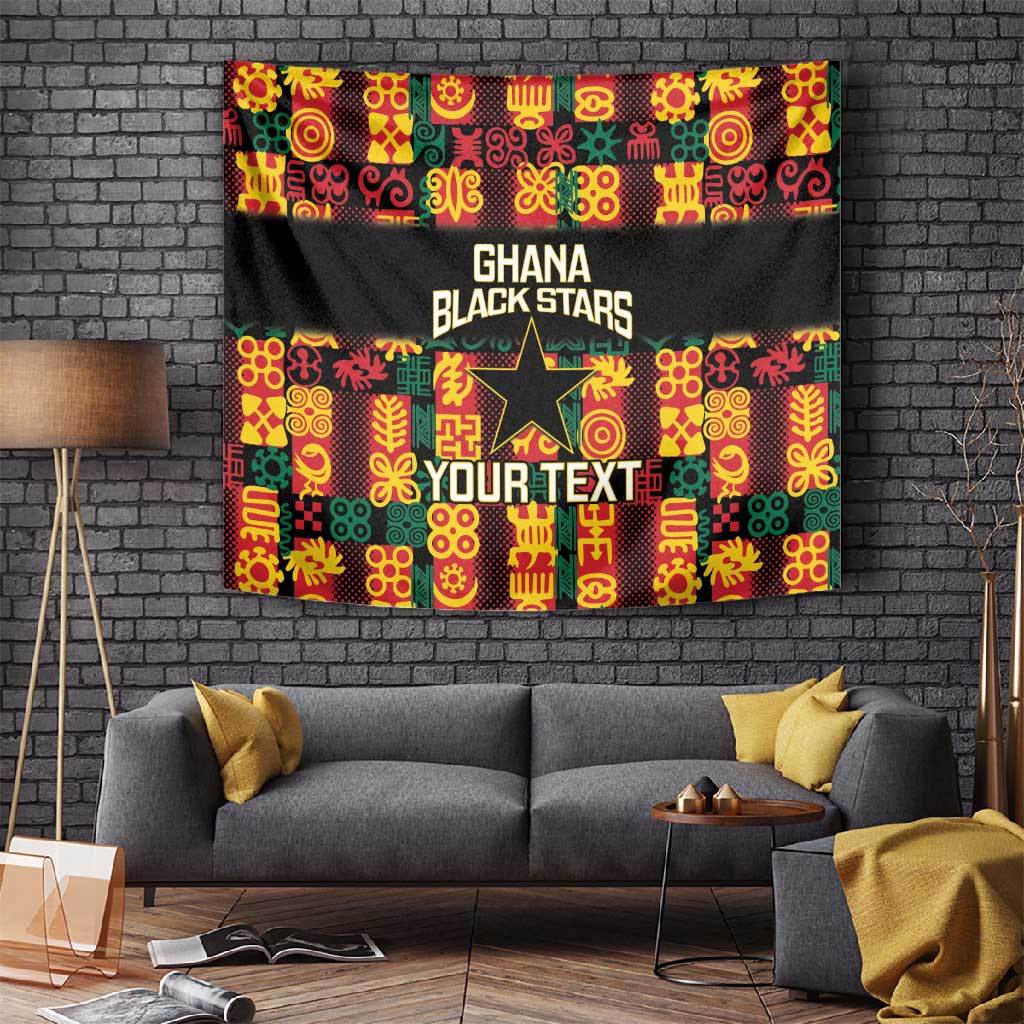 Custom Ghana Black Stars Tapestry Adinkra Pattern - Football Style LT14