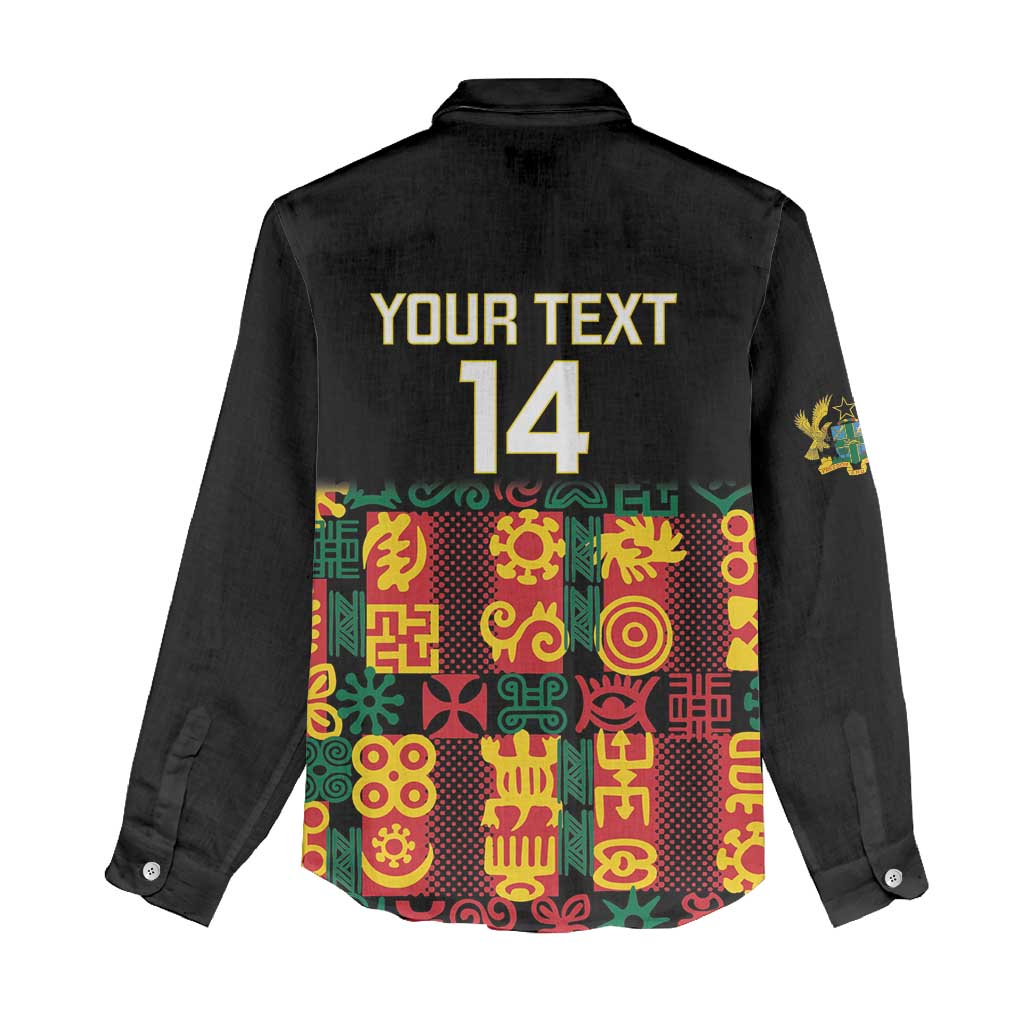 Custom Ghana Black Stars Women Casual Shirt Adinkra Pattern - Football Style LT14