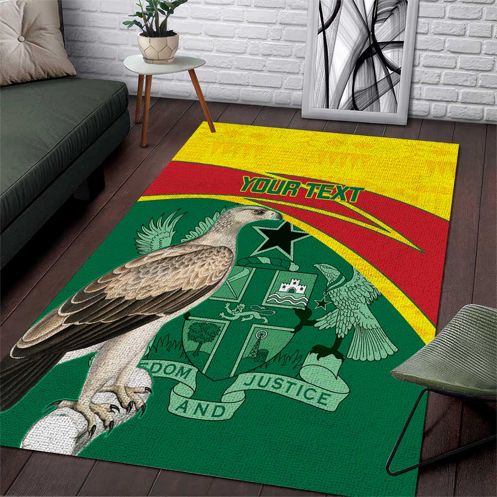 Custom Ghana Black Batters Area Rug Ghanaian Tawny Eagle - Cricket Style LT14