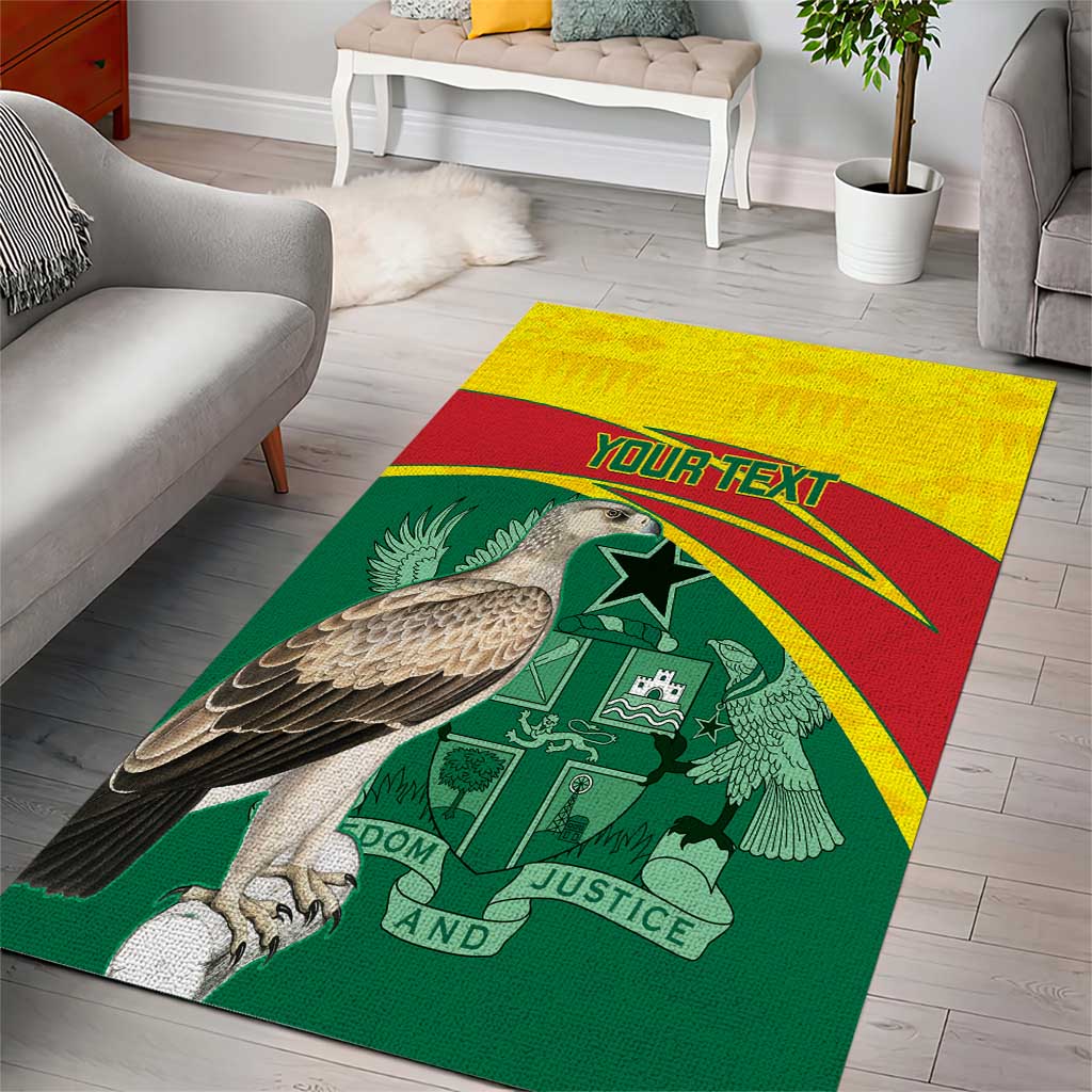 Custom Ghana Black Batters Area Rug Ghanaian Tawny Eagle - Cricket Style LT14