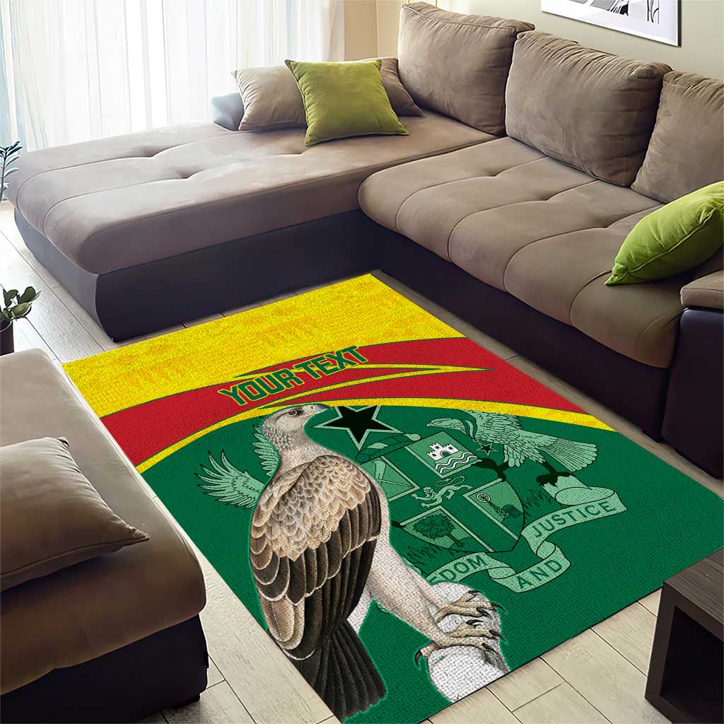 Custom Ghana Black Batters Area Rug Ghanaian Tawny Eagle - Cricket Style LT14