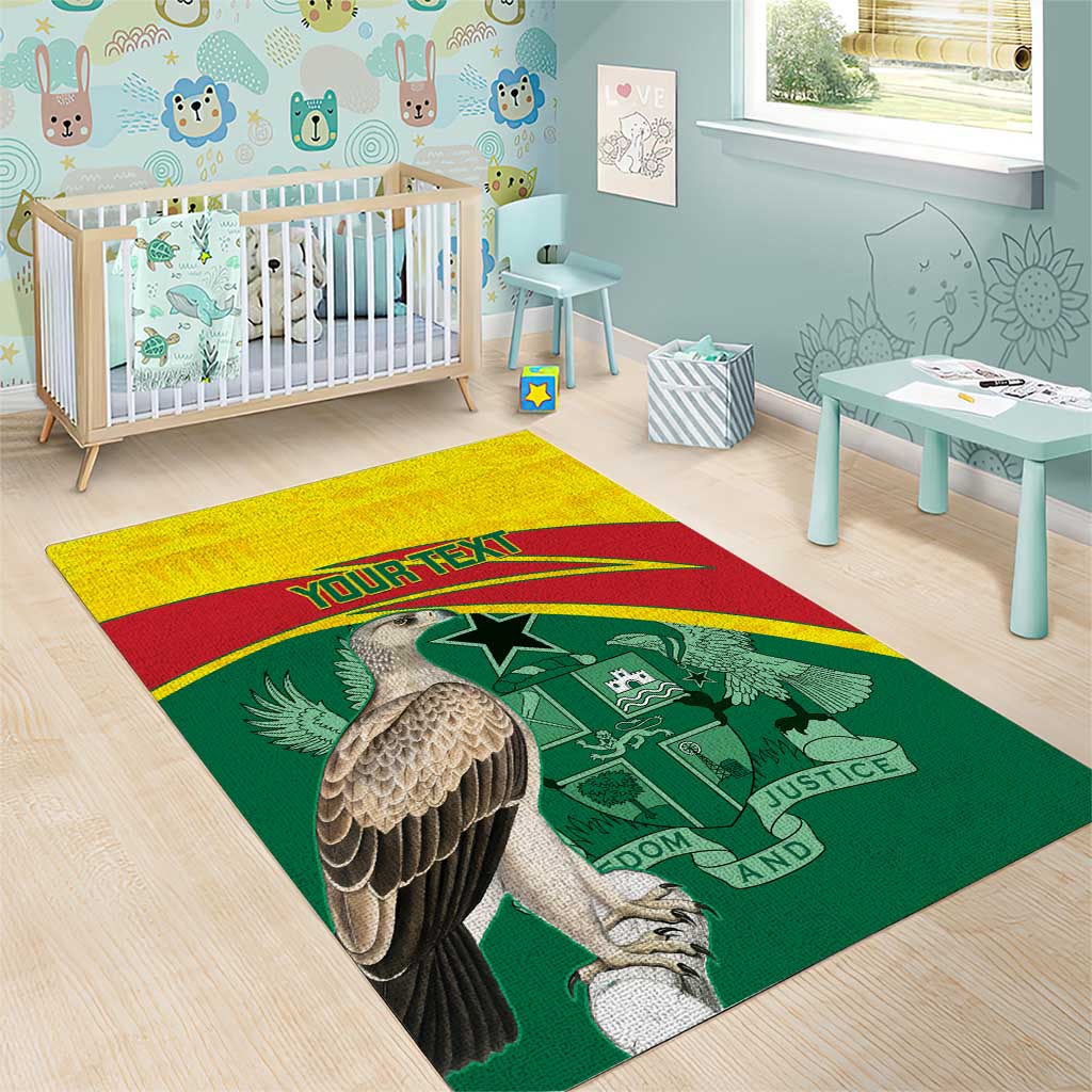 Custom Ghana Black Batters Area Rug Ghanaian Tawny Eagle - Cricket Style LT14