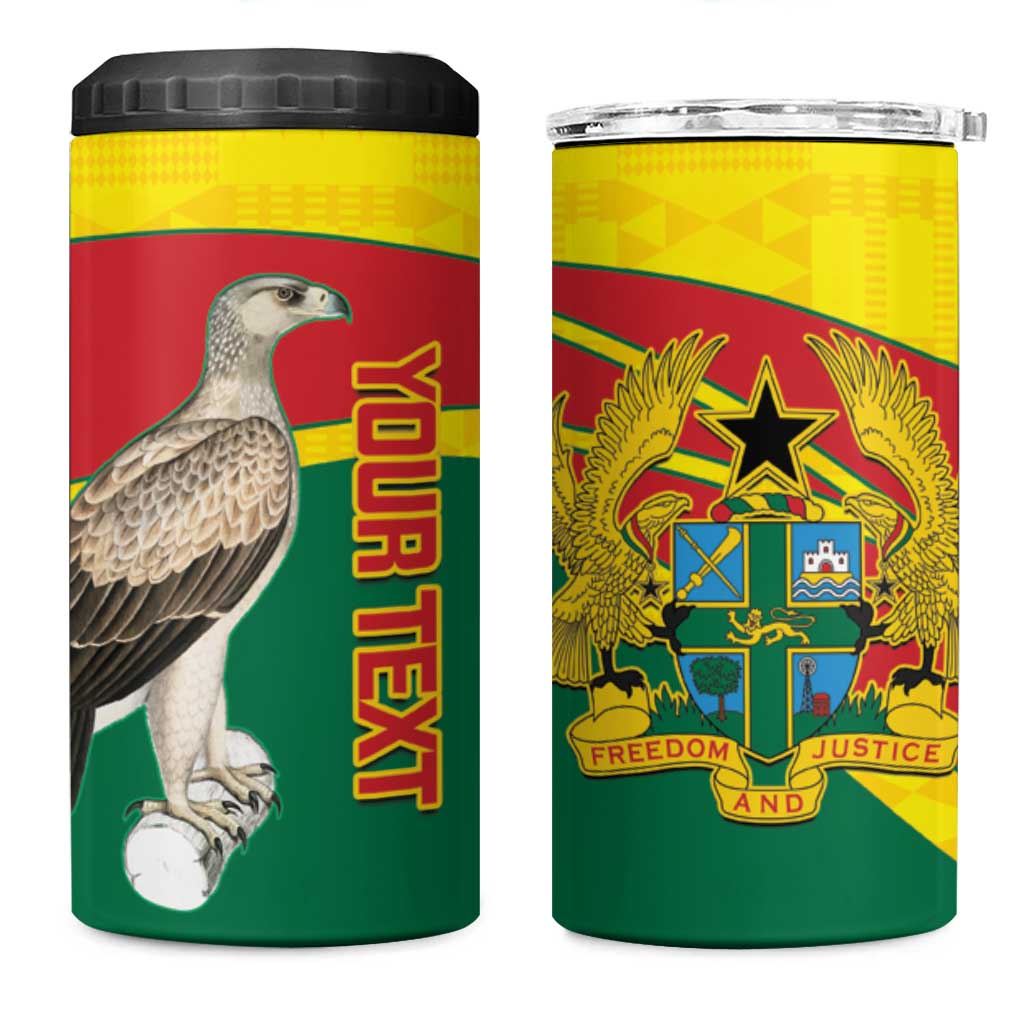 Custom Ghana Black Batters 4 in 1 Can Cooler Tumbler Ghanaian Tawny Eagle - Cricket Style LT14