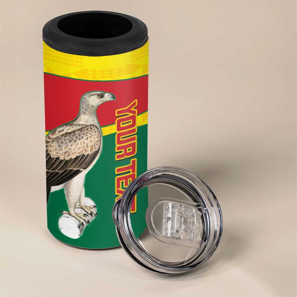 Custom Ghana Black Batters 4 in 1 Can Cooler Tumbler Ghanaian Tawny Eagle - Cricket Style LT14