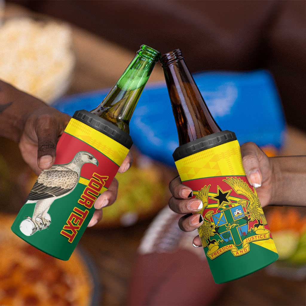 Custom Ghana Black Batters 4 in 1 Can Cooler Tumbler Ghanaian Tawny Eagle - Cricket Style LT14