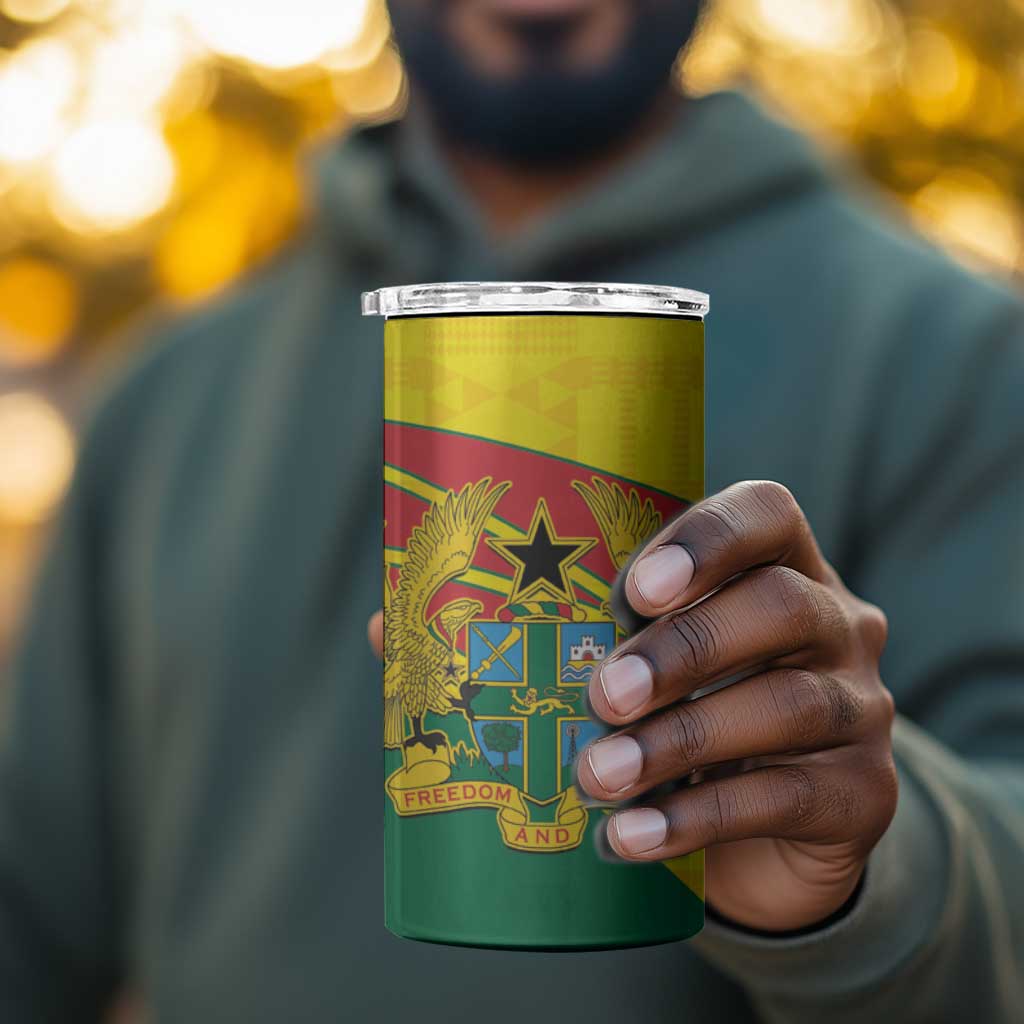 Custom Ghana Black Batters 4 in 1 Can Cooler Tumbler Ghanaian Tawny Eagle - Cricket Style LT14