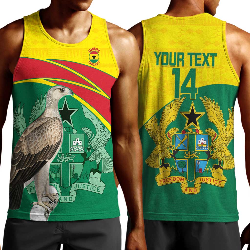 Custom Ghana Black Batters Men Tank Top Ghanaian Tawny Eagle - Cricket Style LT14