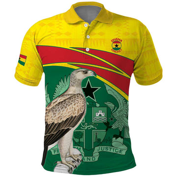Custom Ghana Cricket Polo Shirt Go Ghanaian Tawny Eagle LT14