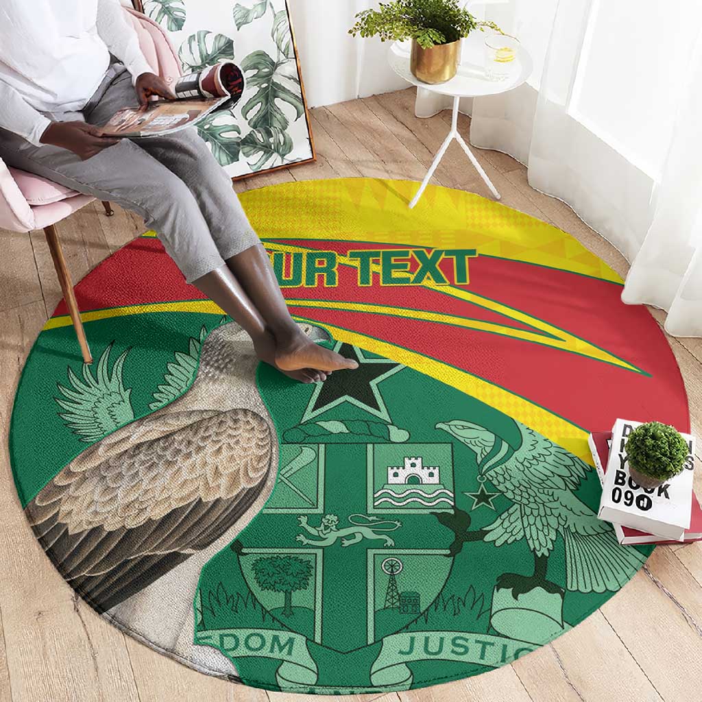 Custom Ghana Black Batters Round Carpet Ghanaian Tawny Eagle - Cricket Style LT14