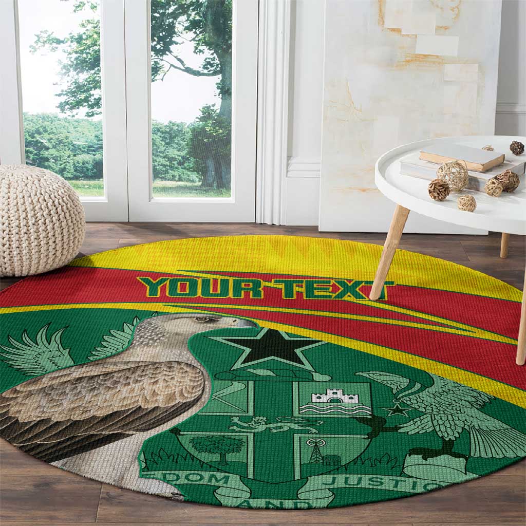 Custom Ghana Black Batters Round Carpet Ghanaian Tawny Eagle - Cricket Style LT14