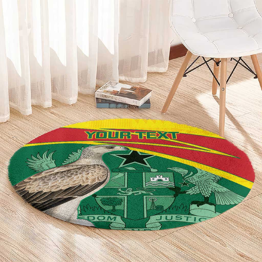 Custom Ghana Black Batters Round Carpet Ghanaian Tawny Eagle - Cricket Style LT14