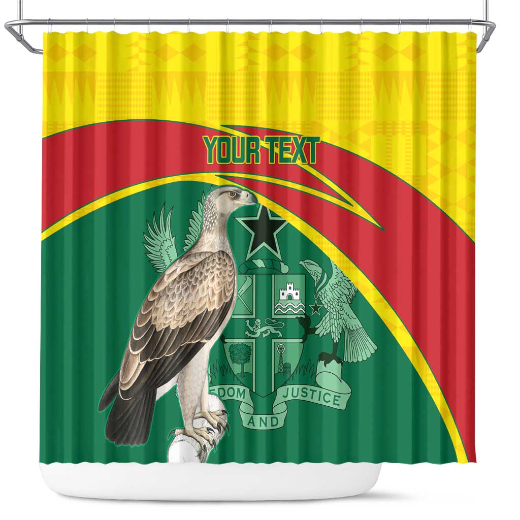 Custom Ghana Cricket Shower Curtain Go Ghanaian Tawny Eagle LT14