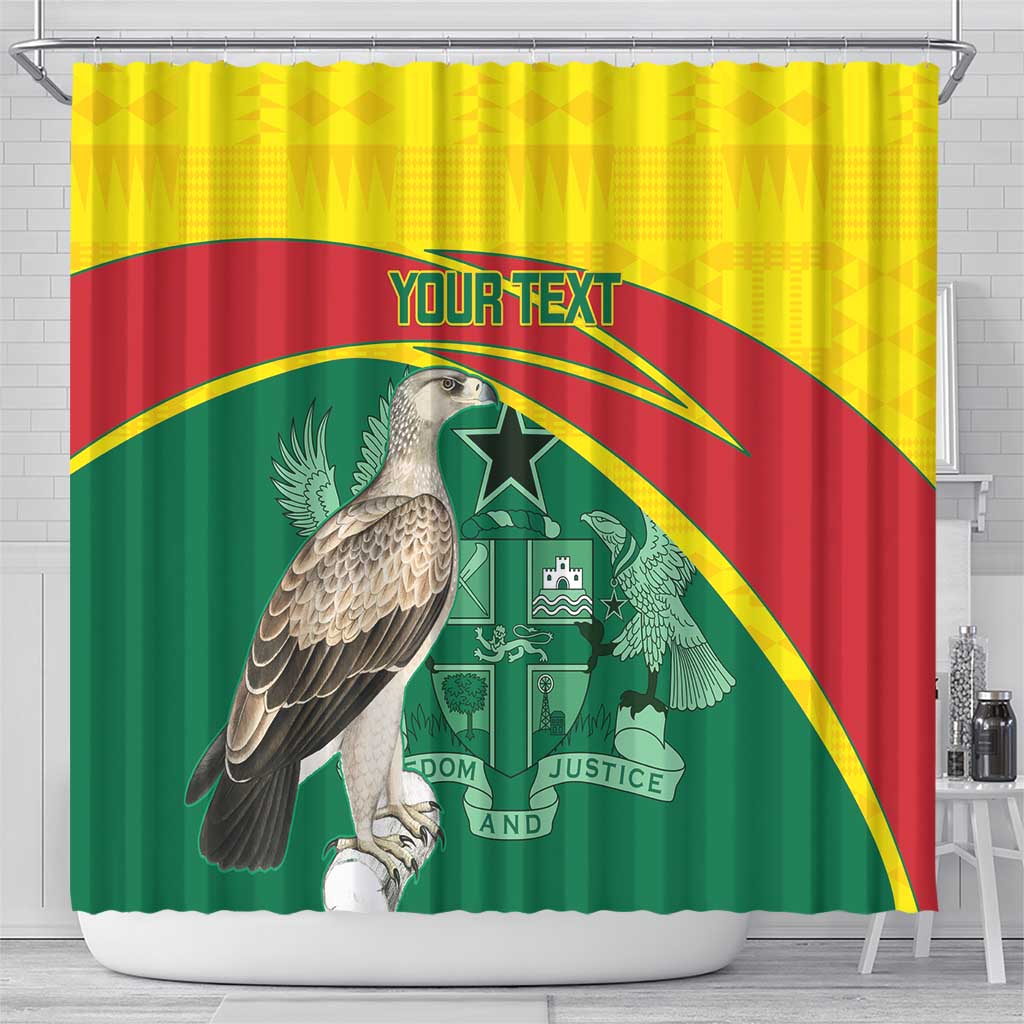 Custom Ghana Cricket Shower Curtain Go Ghanaian Tawny Eagle LT14