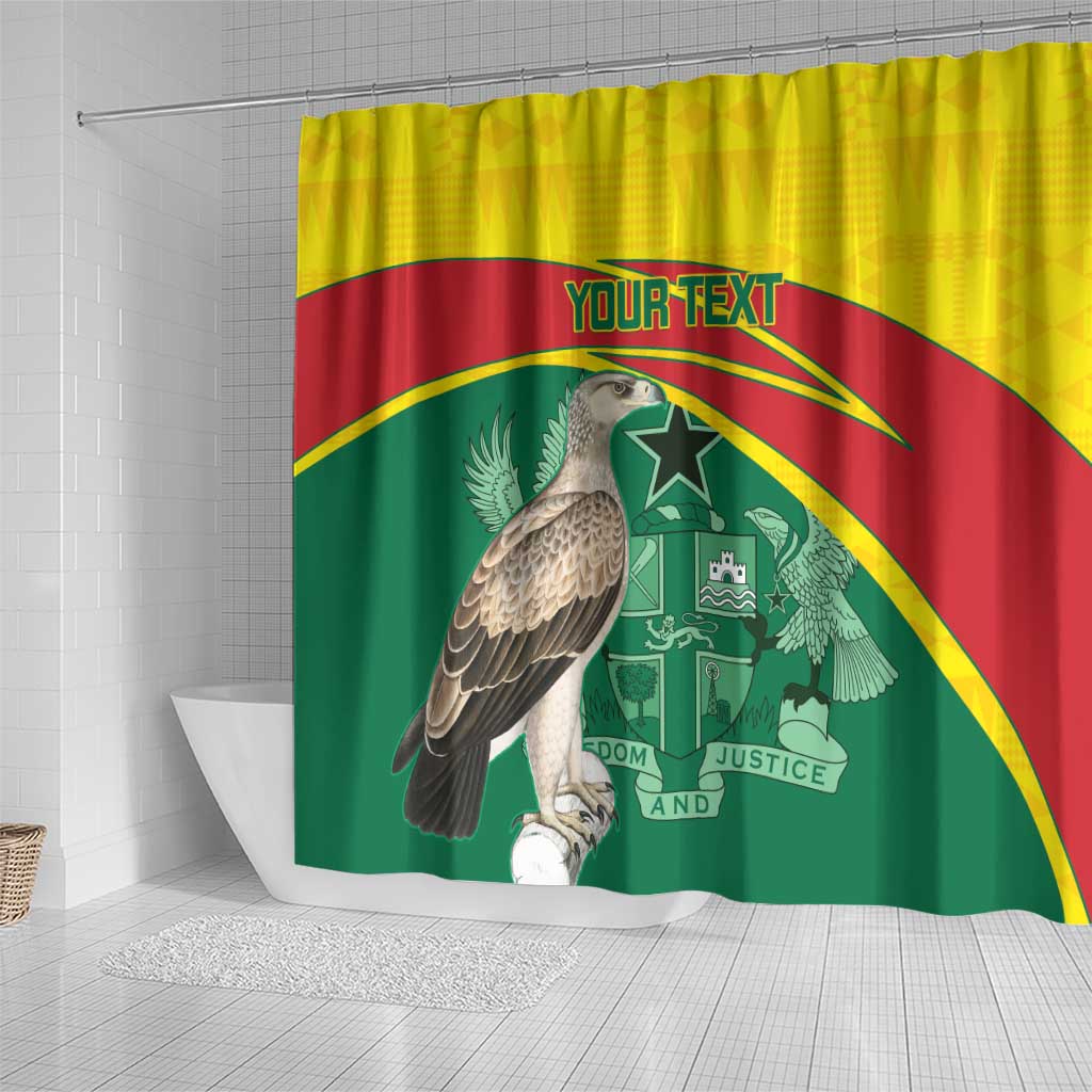 Custom Ghana Cricket Shower Curtain Go Ghanaian Tawny Eagle LT14