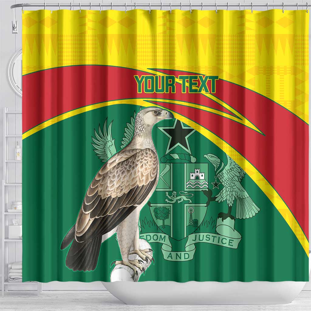 Custom Ghana Cricket Shower Curtain Go Ghanaian Tawny Eagle LT14