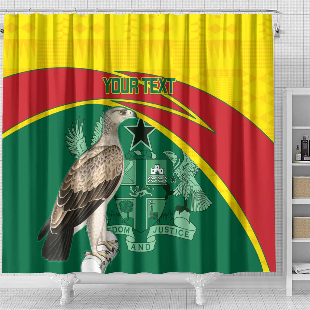 Custom Ghana Cricket Shower Curtain Go Ghanaian Tawny Eagle LT14