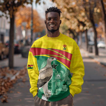 Custom Ghana Black Batters Sweatshirt Ghanaian Tawny Eagle - Cricket Style LT14
