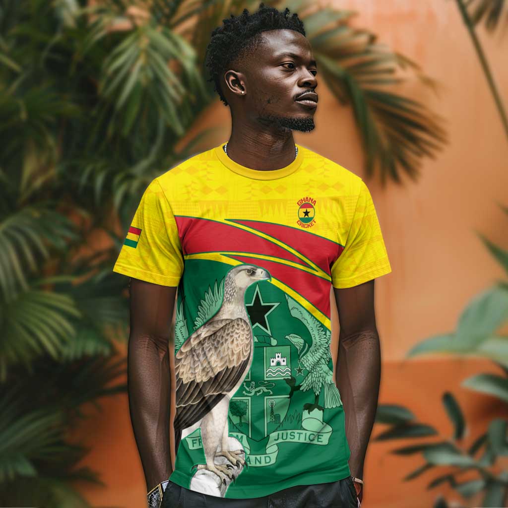 Custom Ghana Black Batters T shirt Ghanaian Tawny Eagle - Cricket Style LT14