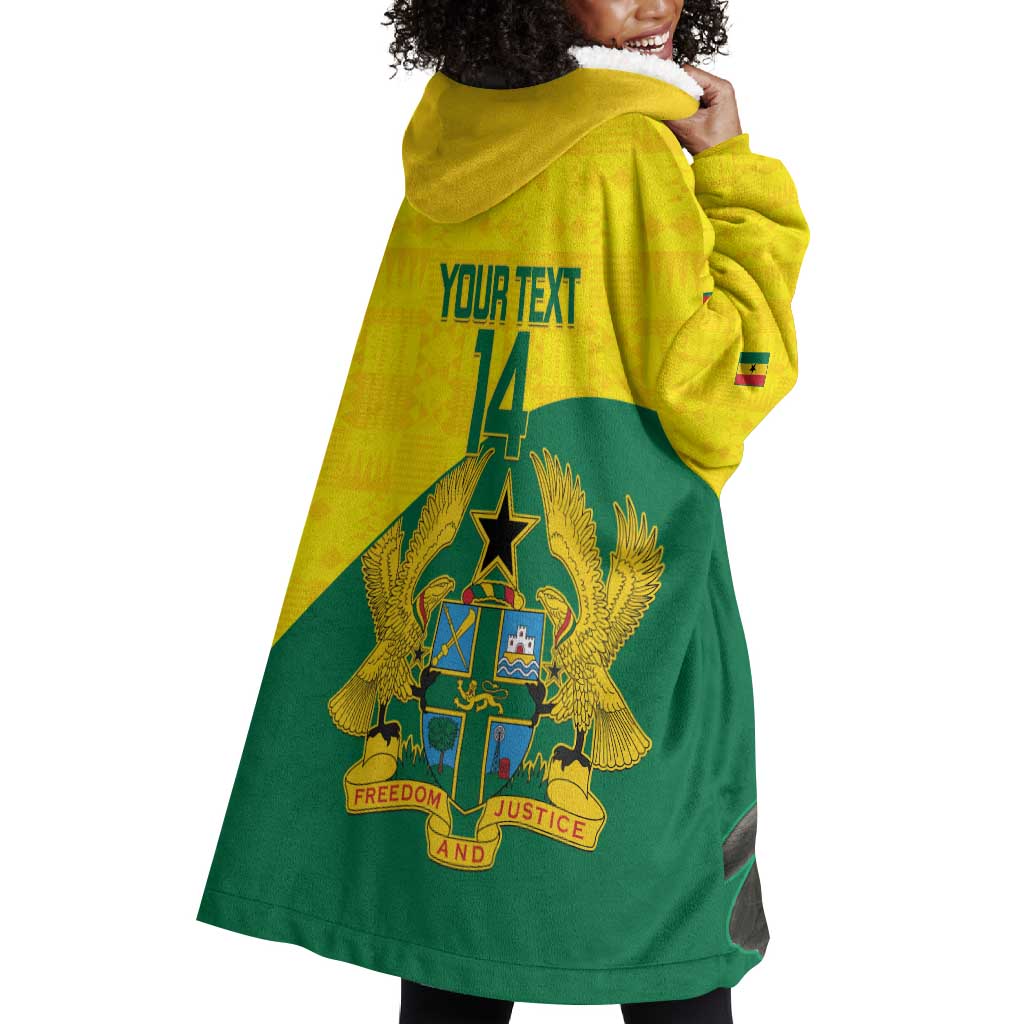 Custom Ghana Black Batters Wearable Blanket Hoodie Ghanaian Tawny Eagle - Cricket Style LT14