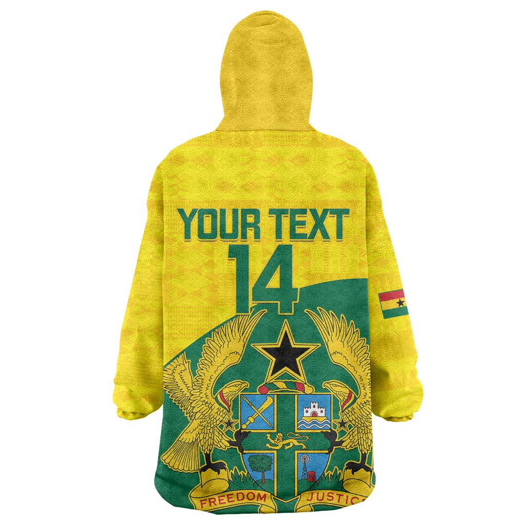 Custom Ghana Black Batters Wearable Blanket Hoodie Ghanaian Tawny Eagle - Cricket Style LT14