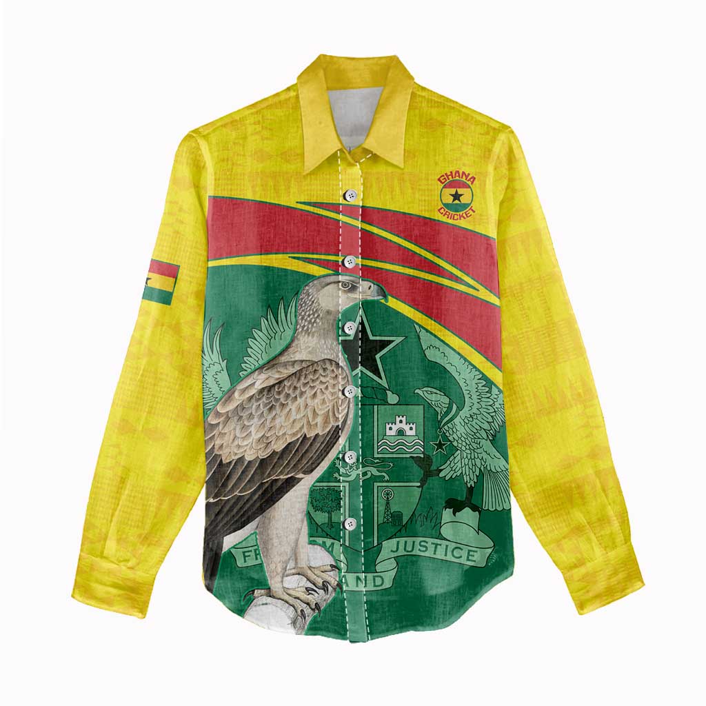 Custom Ghana Black Batters Women Casual Shirt Ghanaian Tawny Eagle - Cricket Style LT14