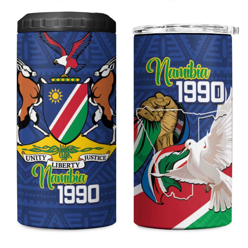 Afro Namibia Independence Day 4 in 1 Can Cooler Tumbler Namibian 1990 African Pattern LT14