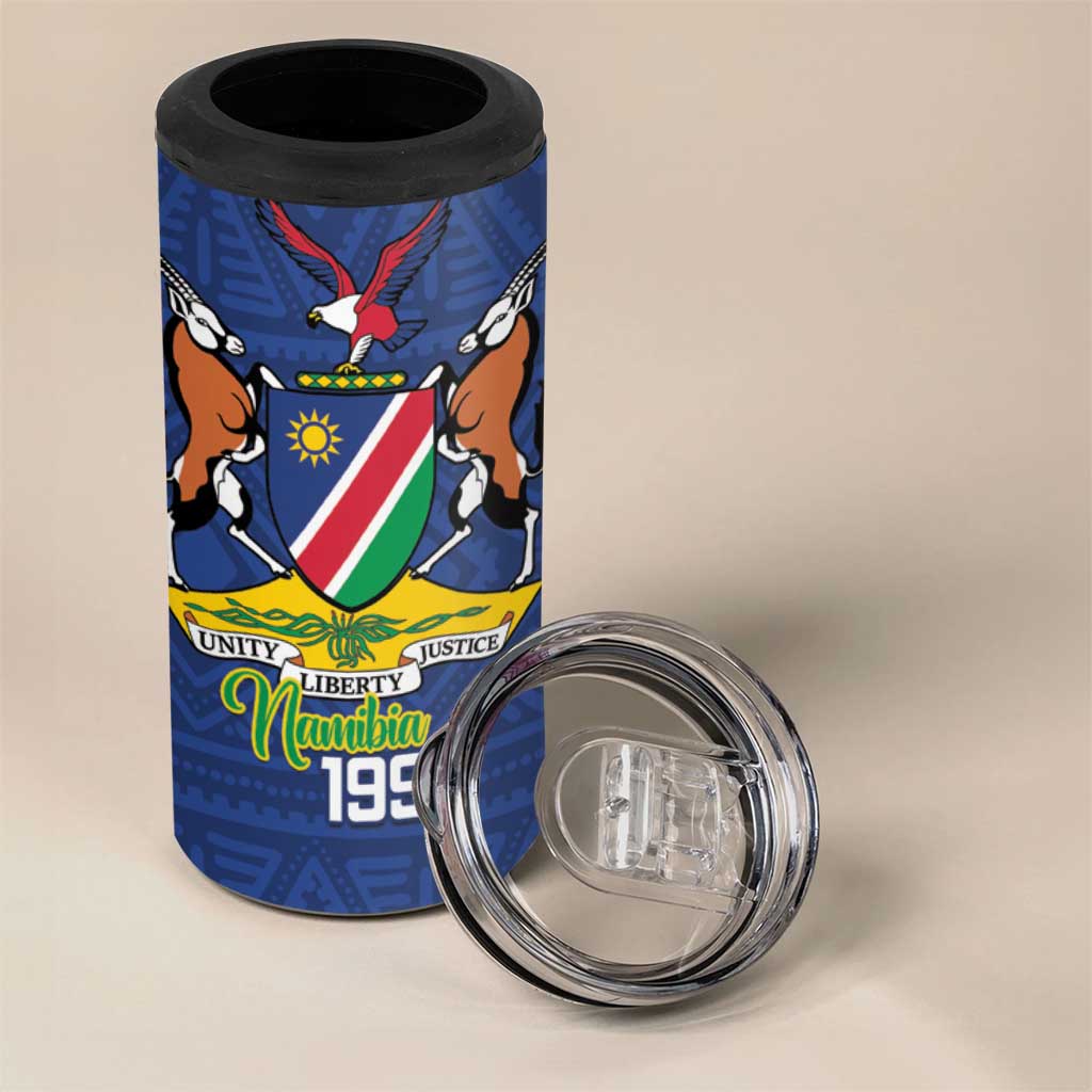 Afro Namibia Independence Day 4 in 1 Can Cooler Tumbler Namibian 1990 African Pattern LT14