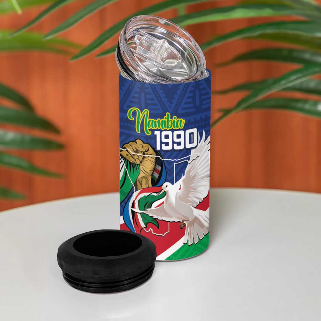 Afro Namibia Independence Day 4 in 1 Can Cooler Tumbler Namibian 1990 African Pattern LT14