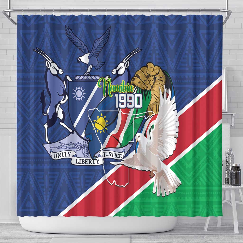 Namibia 1990 Shower Curtain Independence Anniversary African Pattern LT14