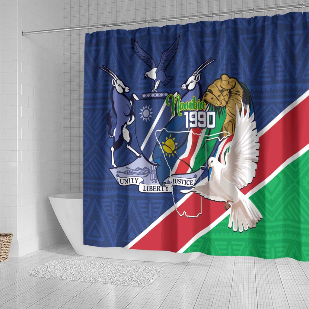 Namibia 1990 Shower Curtain Independence Anniversary African Pattern LT14