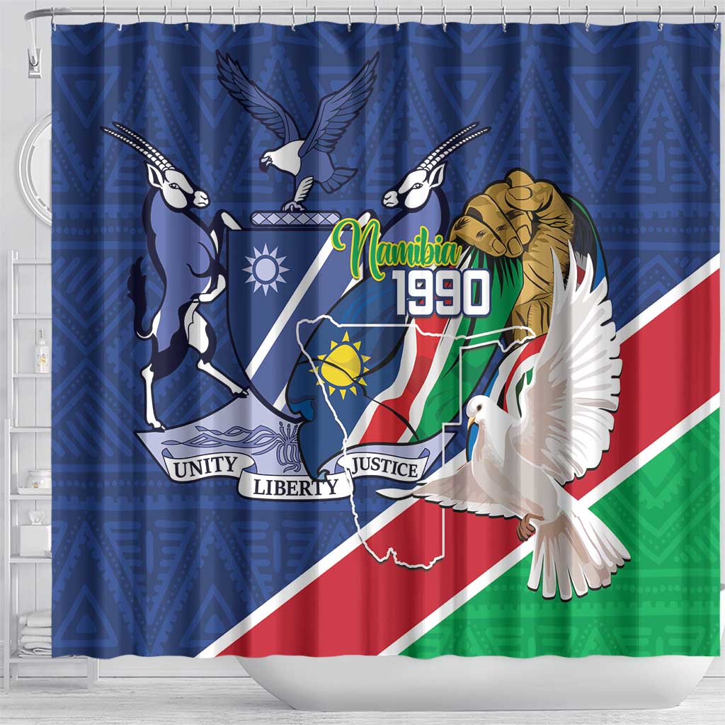 Namibia 1990 Shower Curtain Independence Anniversary African Pattern LT14