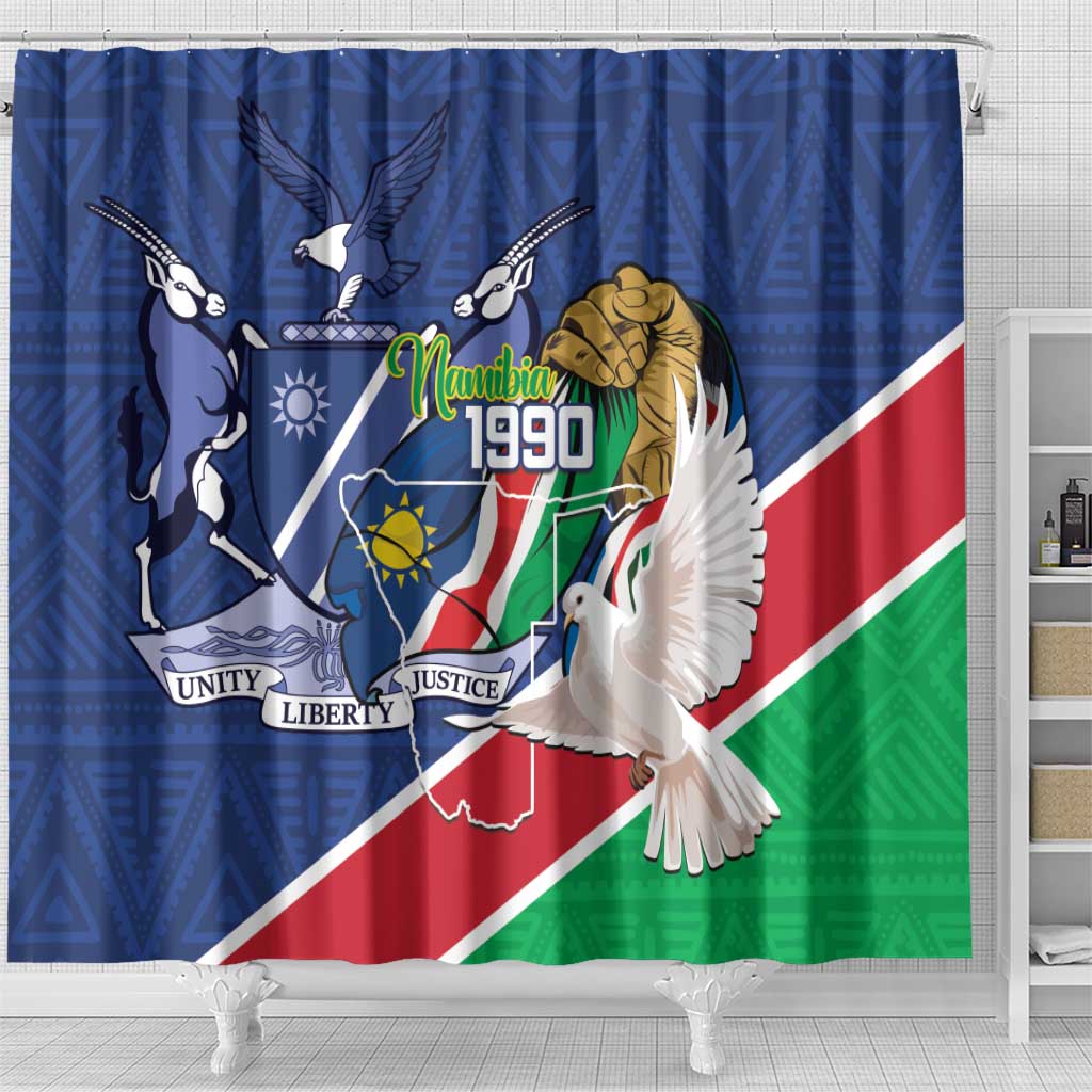 Namibia 1990 Shower Curtain Independence Anniversary African Pattern LT14