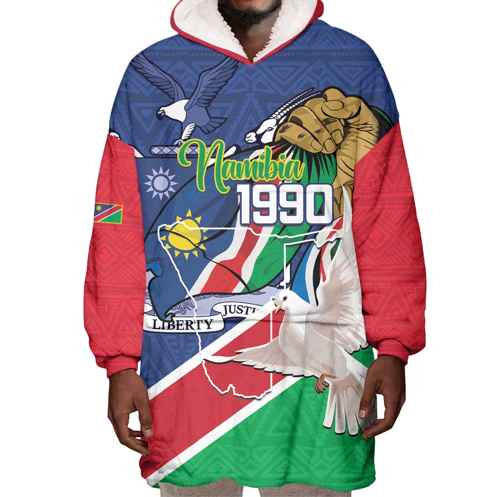 Afro Namibia Independence Day Wearable Blanket Hoodie Namibian 1990 African Pattern LT14