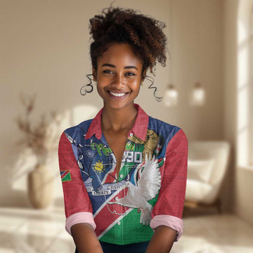 Afro Namibia Independence Day Women Casual Shirt Namibian 1990 African Pattern LT14
