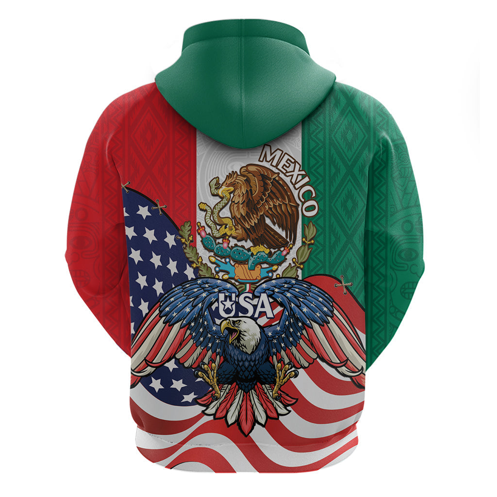United States And Mexico Hoodie USA Eagle With Mexican Aztec LT14