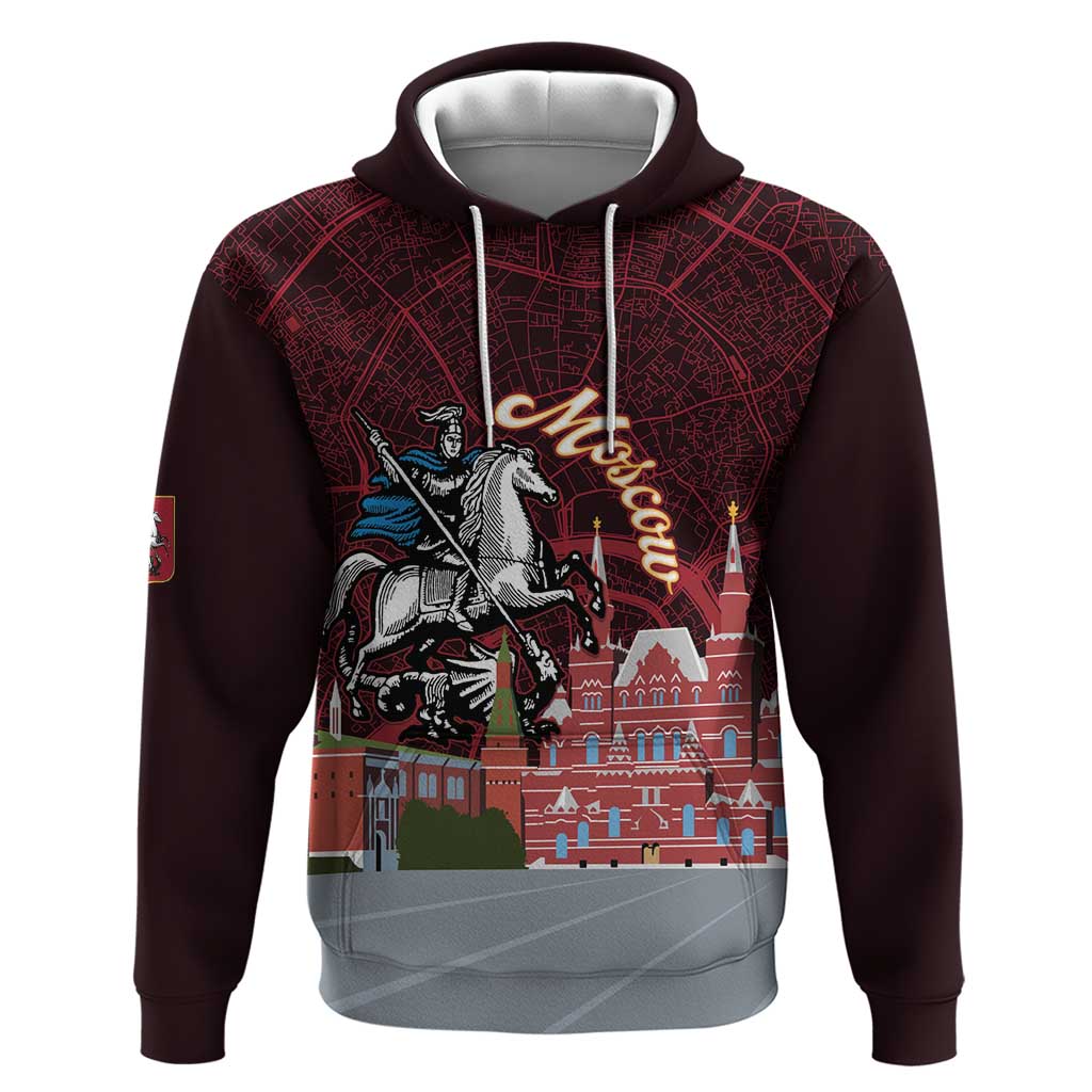 Russia Moscow Capital Hoodie Moskva Red Square Map LT14