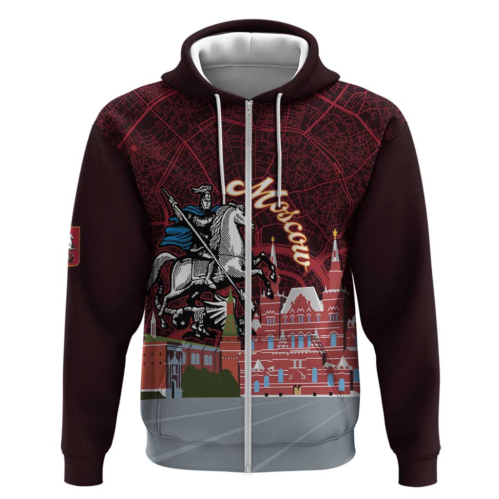 Russia Moscow Capital Hoodie Moskva Red Square Map LT14