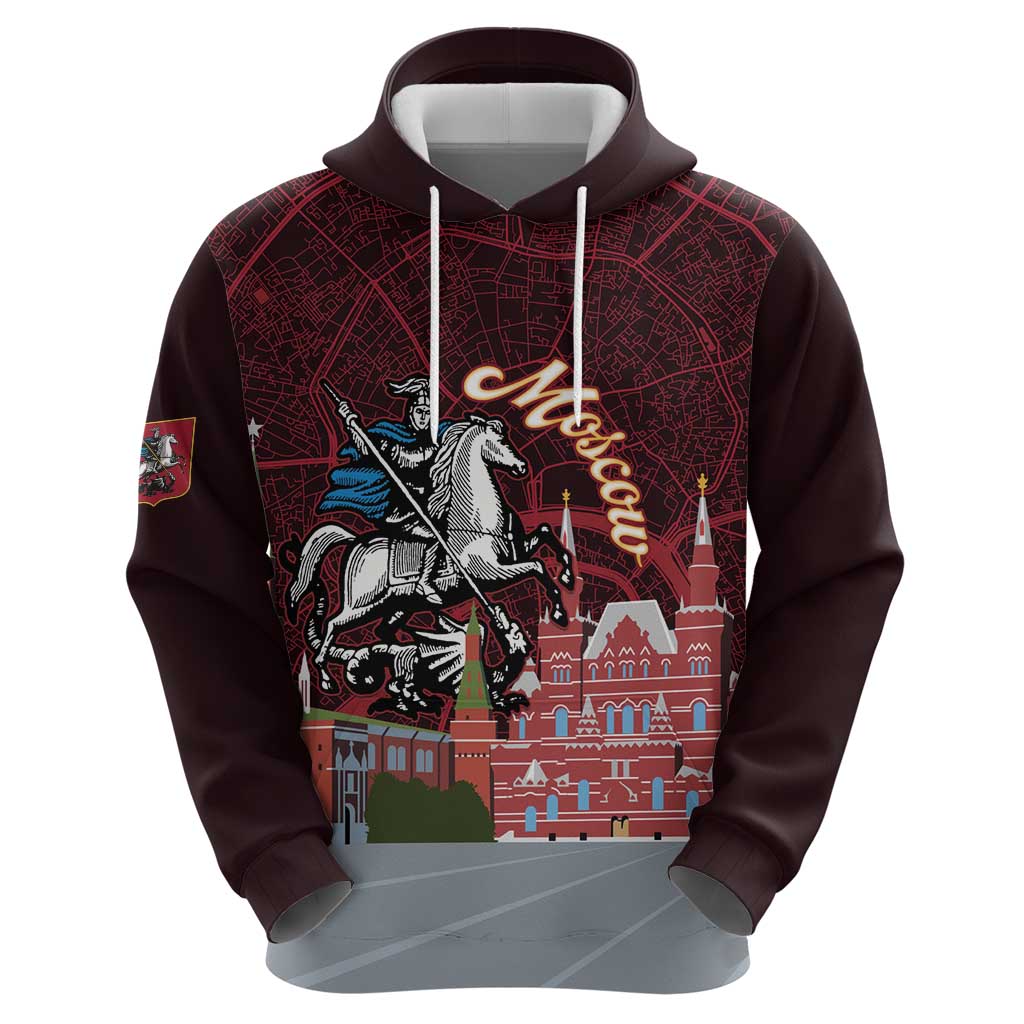 Russia Moscow Capital Hoodie Moskva Red Square Map LT14
