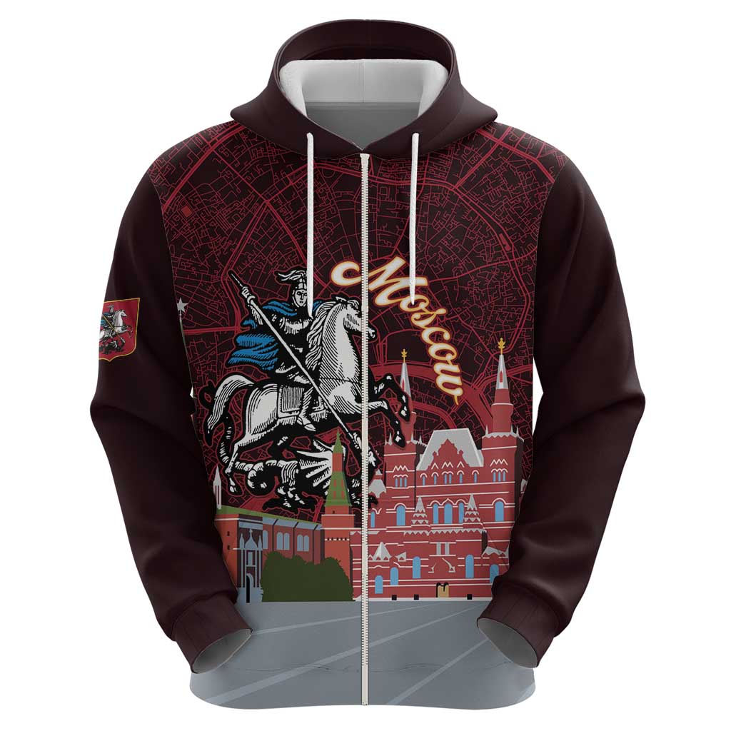 Russia Moscow Capital Hoodie Moskva Red Square Map LT14