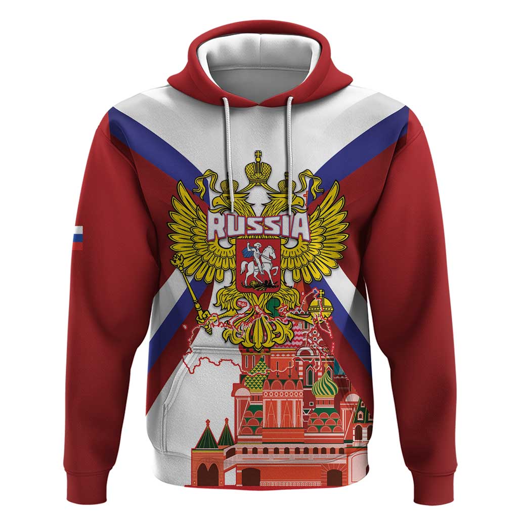 Russia Day Hoodie Coat Of Arms With Saint Basil's Cathedral LT14