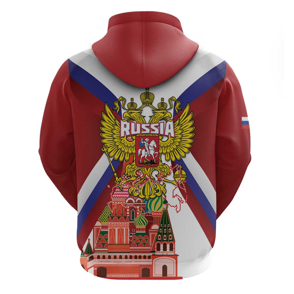 Russia Day Hoodie Coat Of Arms With Saint Basil's Cathedral LT14