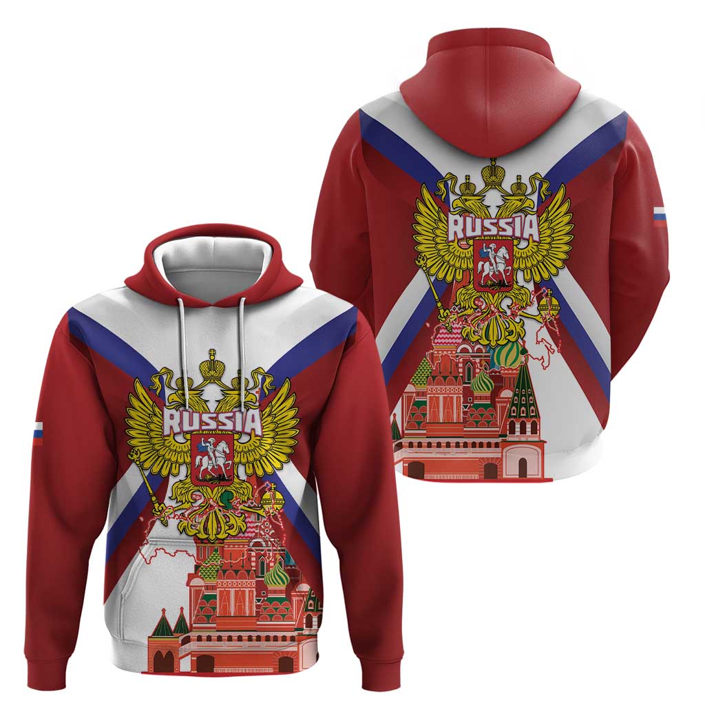 Russia Day Hoodie Coat Of Arms With Saint Basil's Cathedral LT14