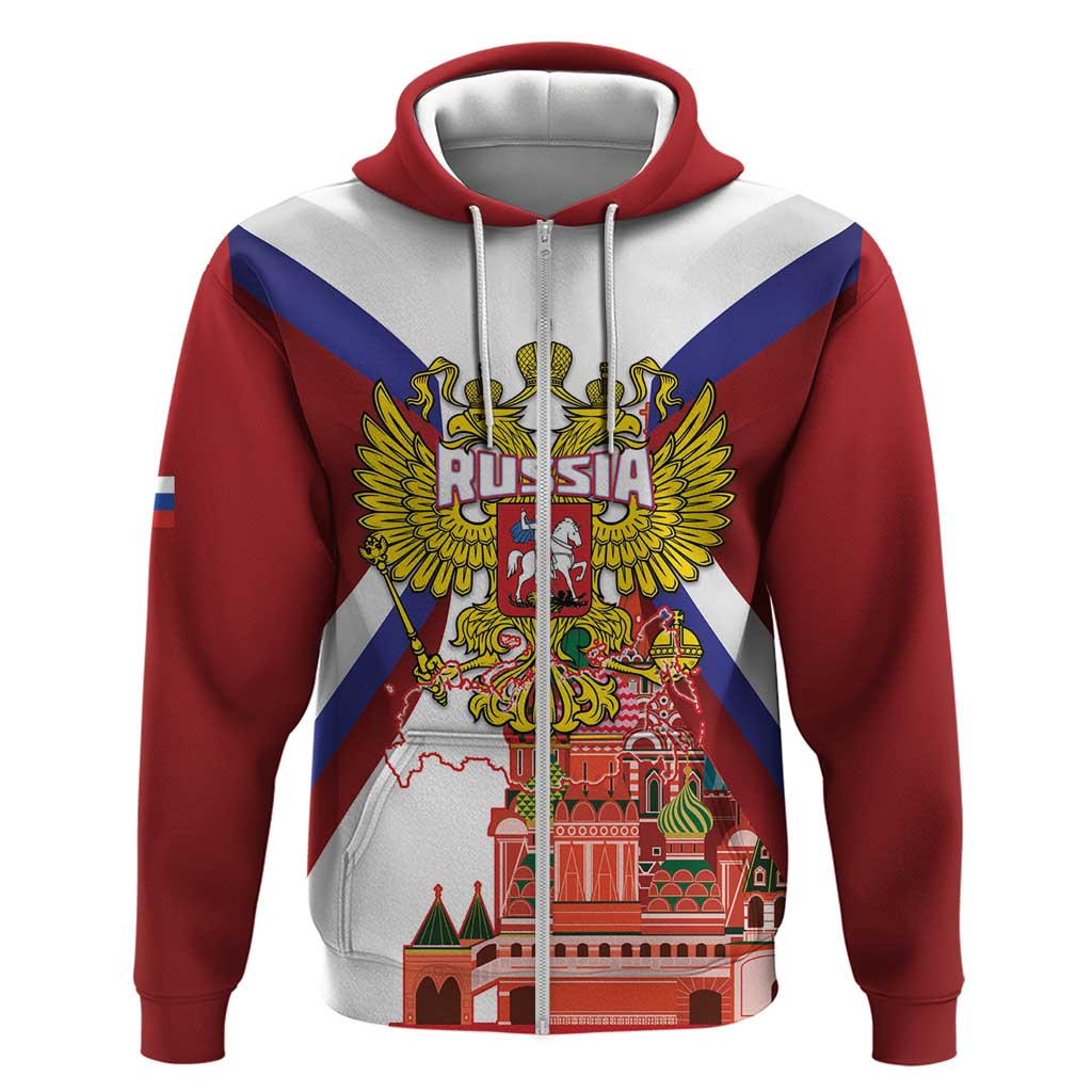 Russia Day Hoodie Coat Of Arms With Saint Basil's Cathedral LT14