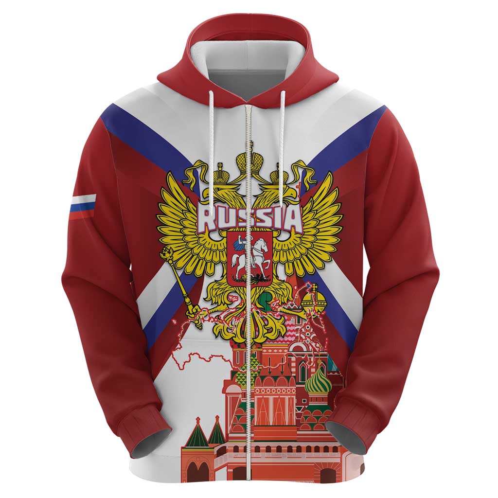 Russia Day Hoodie Coat Of Arms With Saint Basil's Cathedral LT14