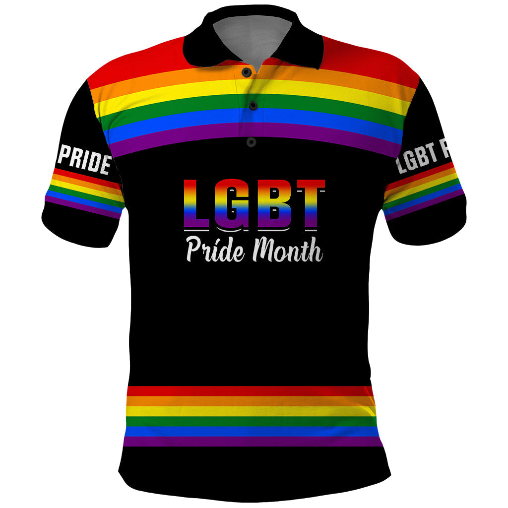 Pride Month LGBT Polo Shirt Proud Of Who I Am Black LT14