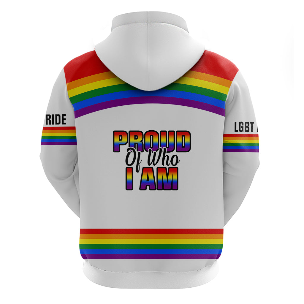 Pride Month LGBT Hoodie Proud Of Who I Am White LT14