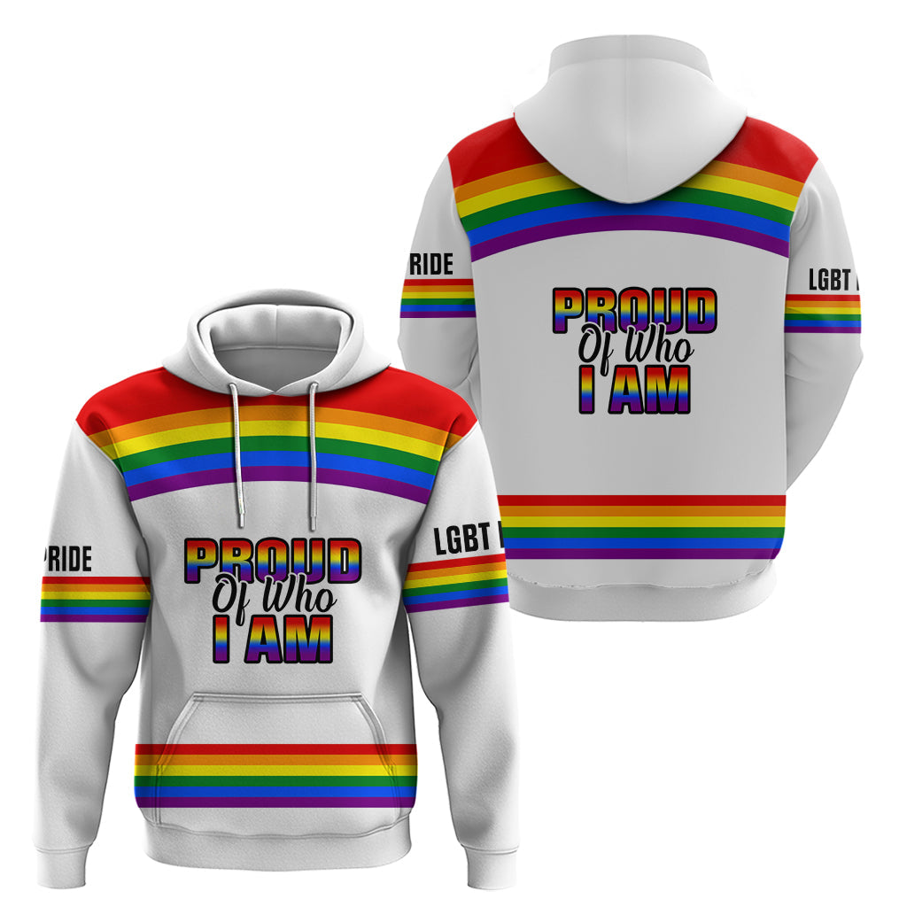 Pride Month LGBT Hoodie Proud Of Who I Am White LT14