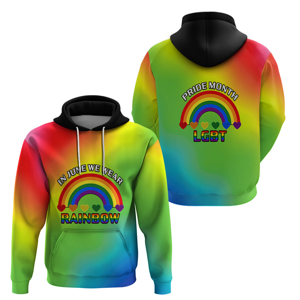 Pride Month LGBT Hoodie In June We Wear Rainbow LT14