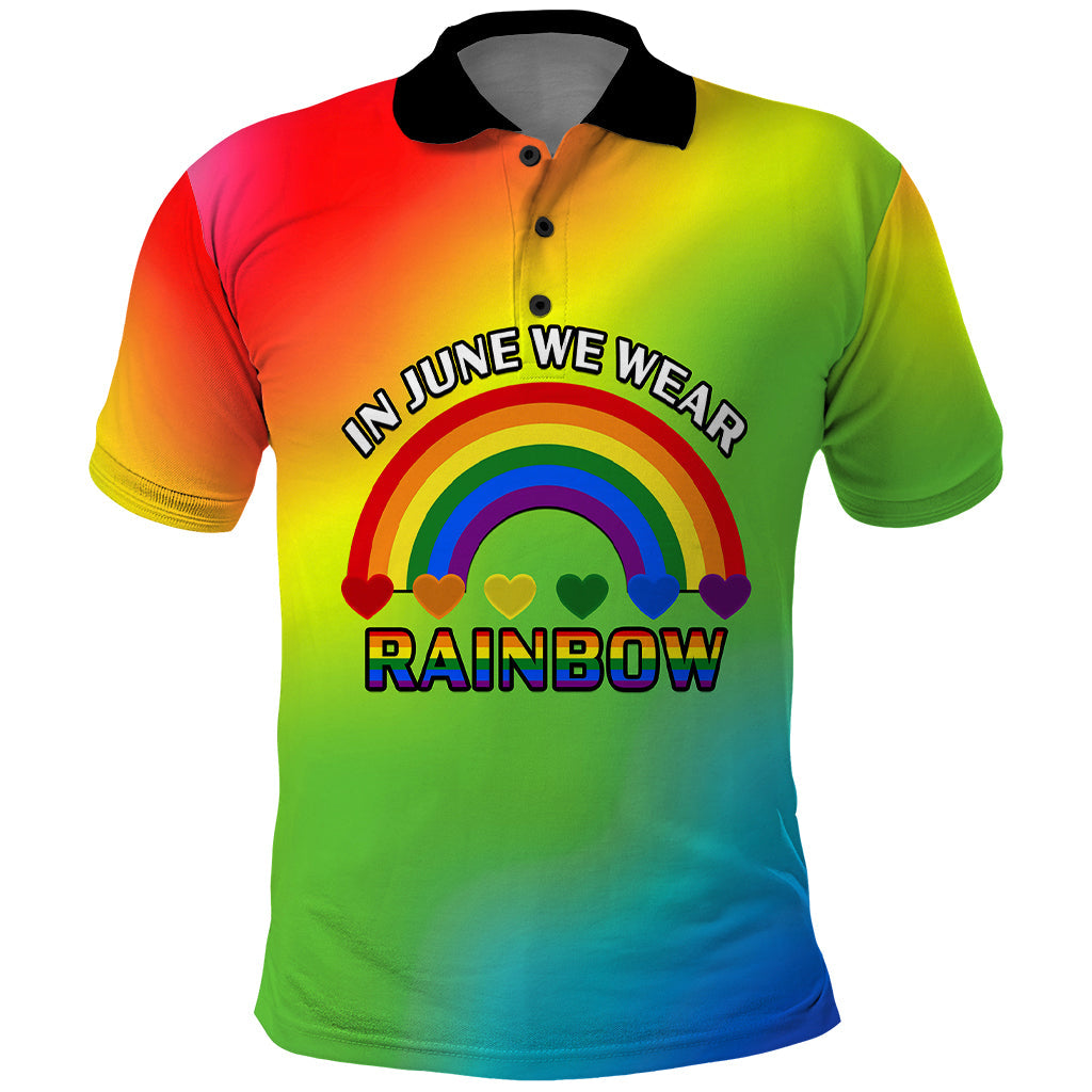 Pride Month LGBT Polo Shirt In June We Wear Rainbow LT14