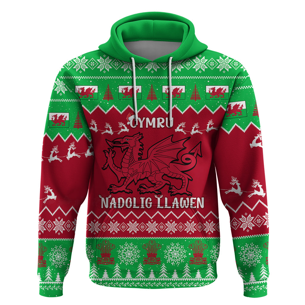 Personalised Wales Christmas Hoodie Nadolig Llawen Cymru Unique Version LT14